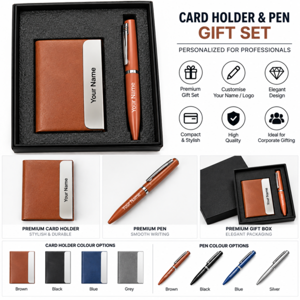 Card Holder and Pen Gift Set