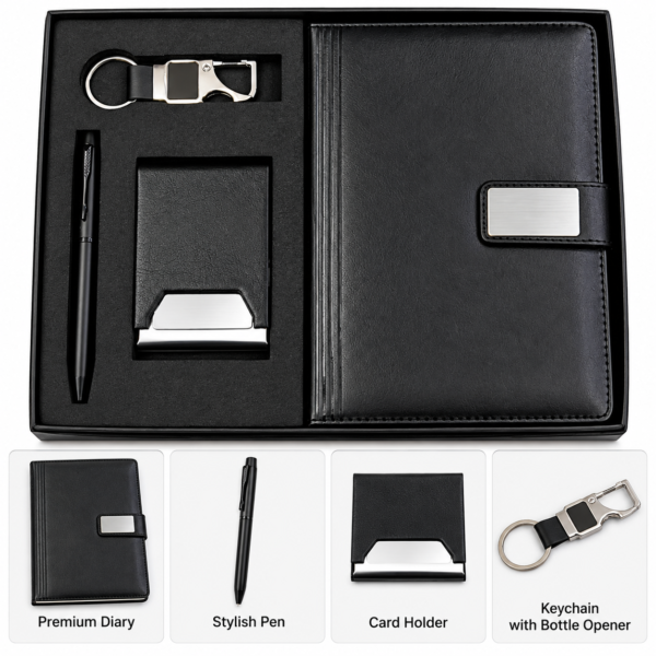 Diary, Pen & Card Holder Gift Set