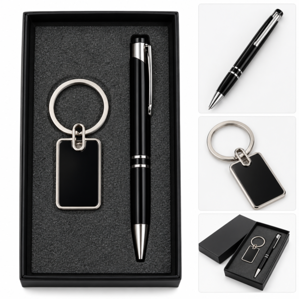 Metal Keychain & Pen Gift Set